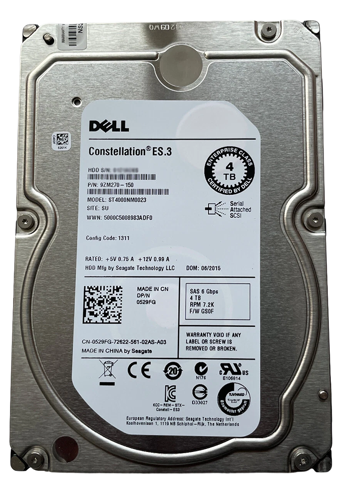 Dell 0529FG 4TB 6G 7.2 RPM SAS hard disk drive