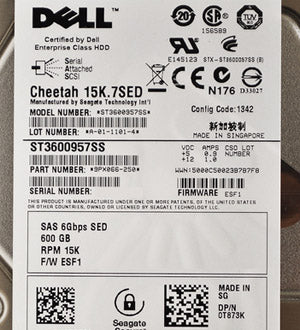 Dell 0T873K 600GB 6G 15k.7 SED SAS Hard disk drive