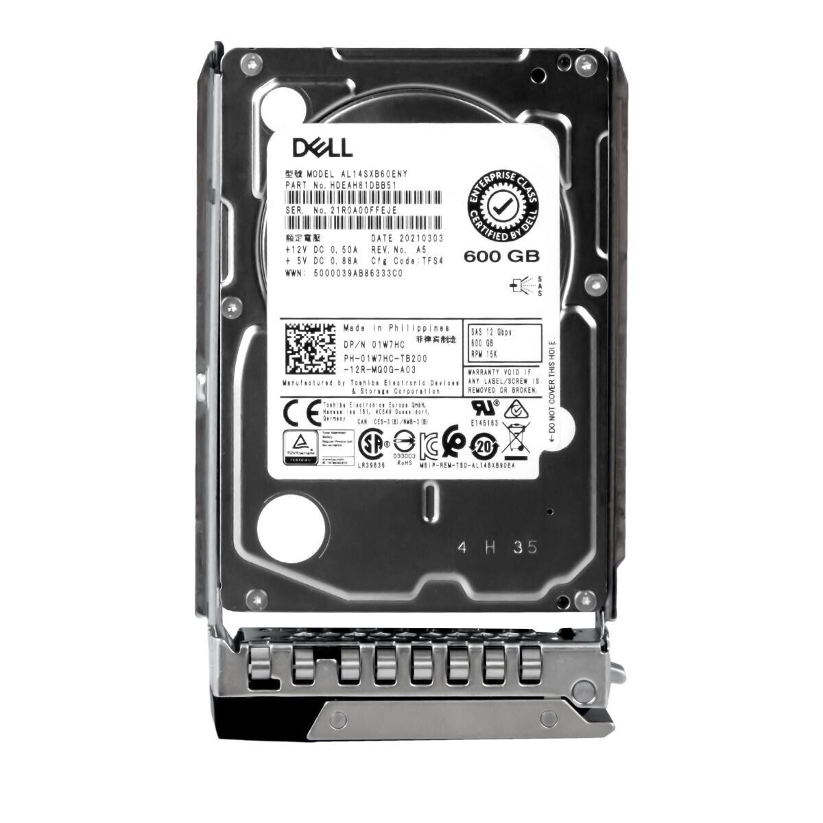 DELL 252H 600GB 12G 15k 2.5 SAS G14 Hard disk drive