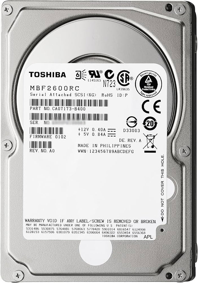 Toshiba MBF2600RC 2.5 600GB 10k SAS Hard disk drive