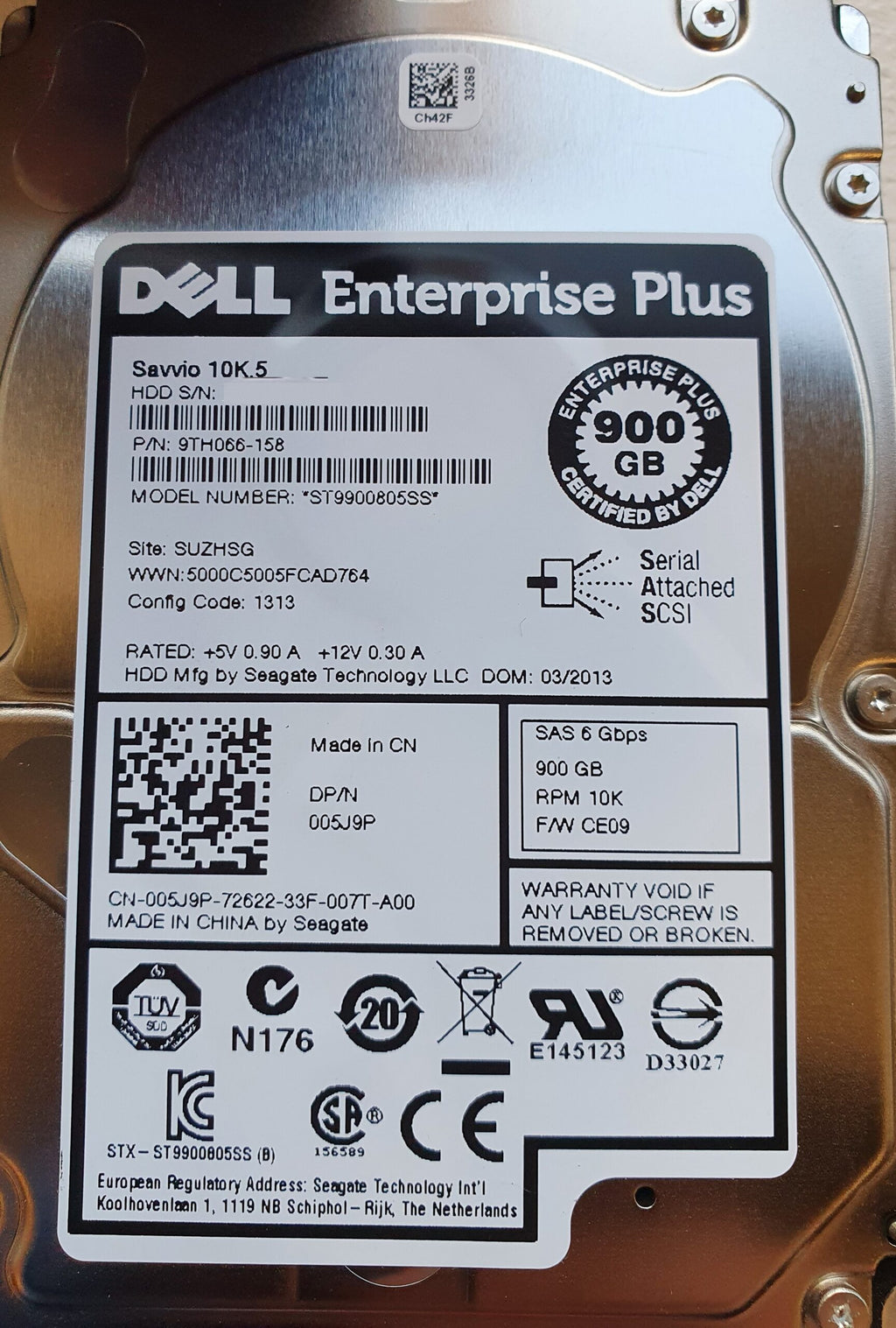Dell 05J9P 900GB 10k Enterprise Plus SAS Hard Disk Drive