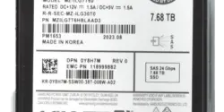 Dell MZ-ILG7T60 7.68TB 24Gbps 2.5 SAS SSD Hard Disk Drive
